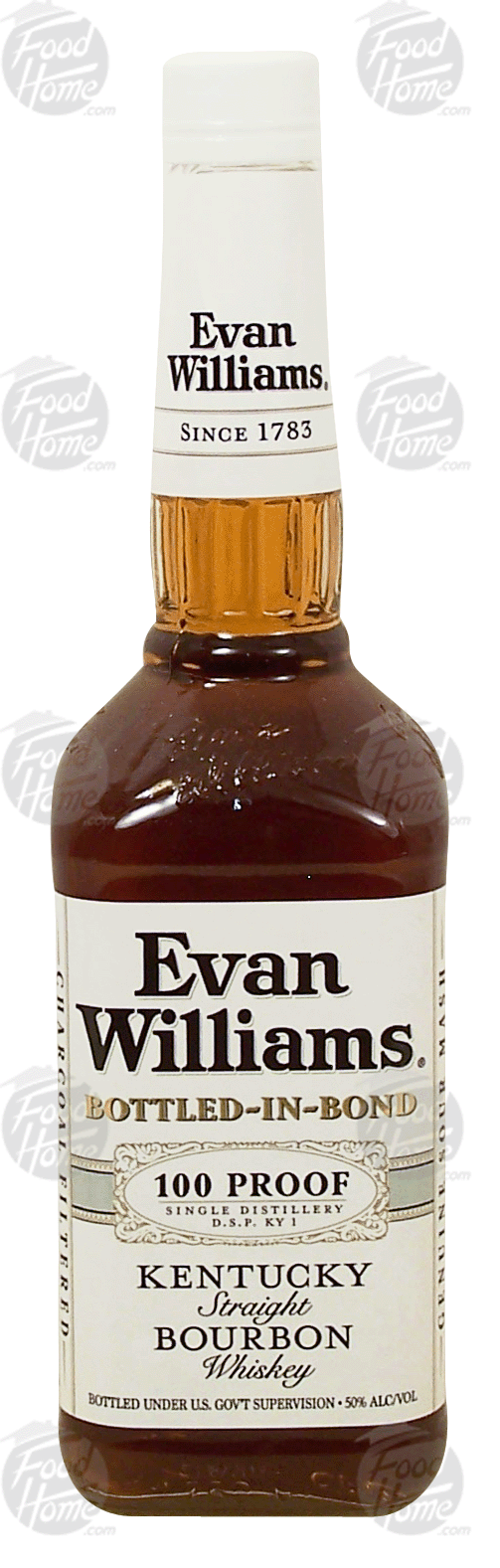 Evan Williams Bottled-in-Bond kentucky straight bourbon whiskey, 50% alc. by vol. Full-Size Picture